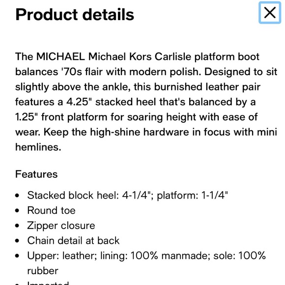 Michael Kors Brown Leather Heeled Boots with Gold Chain NWOB - Picture 10 of 10